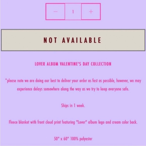 NEW Taylor Swift Lover Album Blanket - Picture 4 of 6